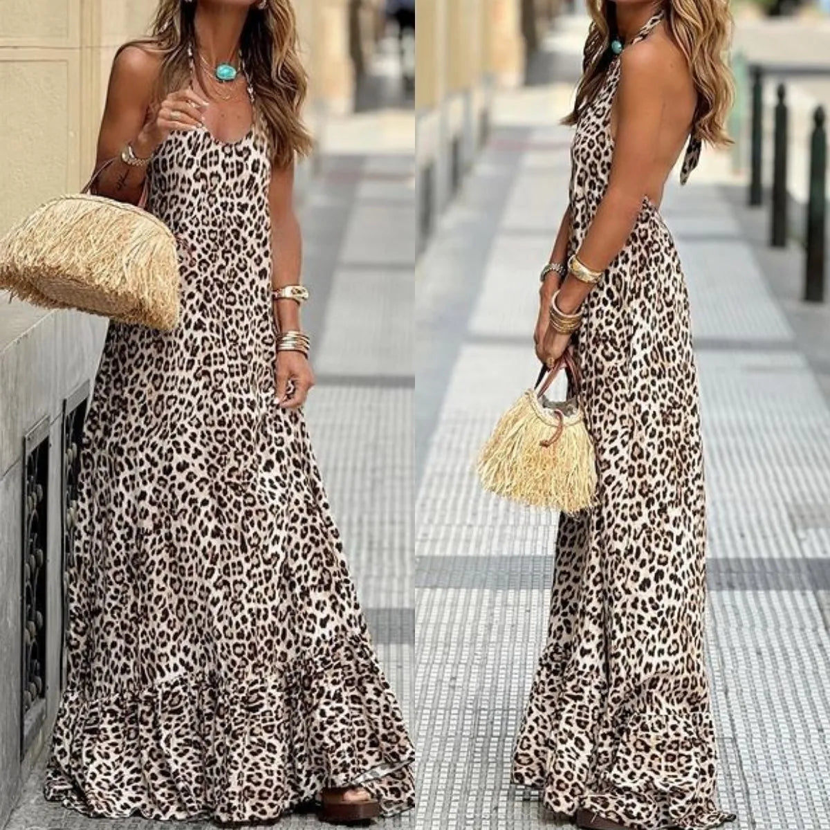 Leopard Print Halter Neck Leach